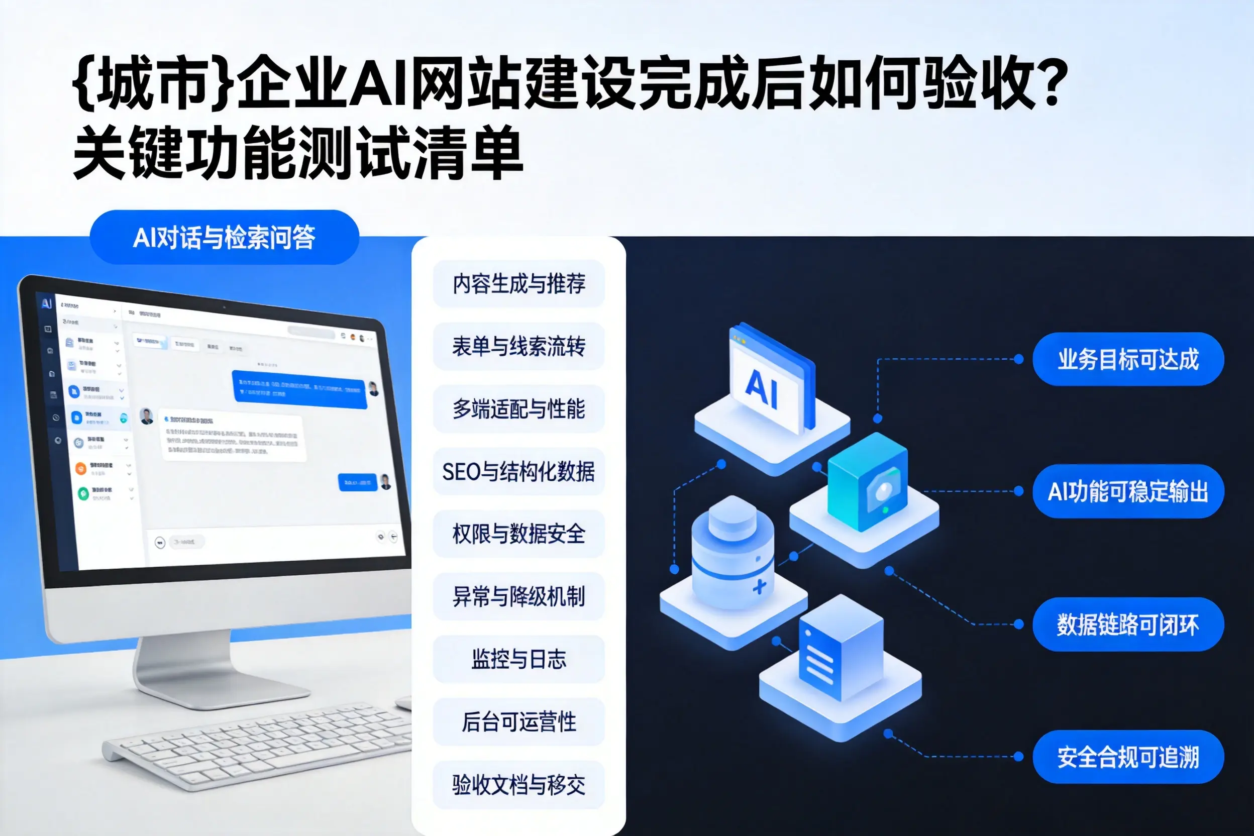 和田企业AI网站建设完成后如何验收？关键功能测试清单